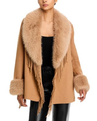 Love token faux fur coat best sale