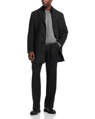 Wool-Cashmere Regular Fit Topcoat With Bib