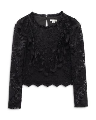 Habitual Kids - Girls' Allover Lace Ruffle Top - Big Kid