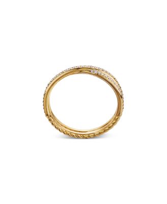 18K Yellow Gold DY Crossover&reg; Micro Pav&eacute; Band Ring 