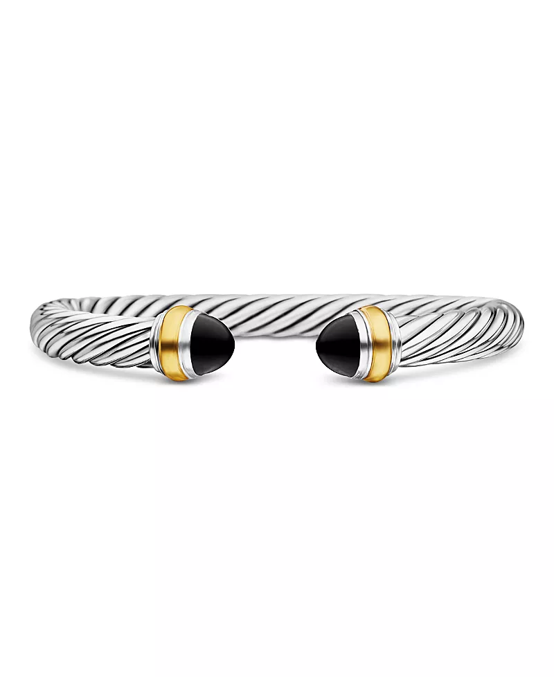 David Yurman Cable Classics Bracelet with Black Onyx and Gold