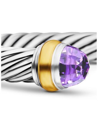 Cable Classics Bracelet with Gemstones, 14K Yellow Gold & Sterling Silver, 7mm