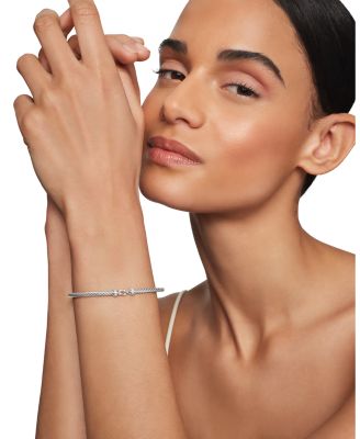 Cable Buckle Bracelet with Diamonds, 3mm