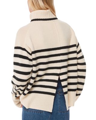 Stripe Wool Roll Neck Sweater