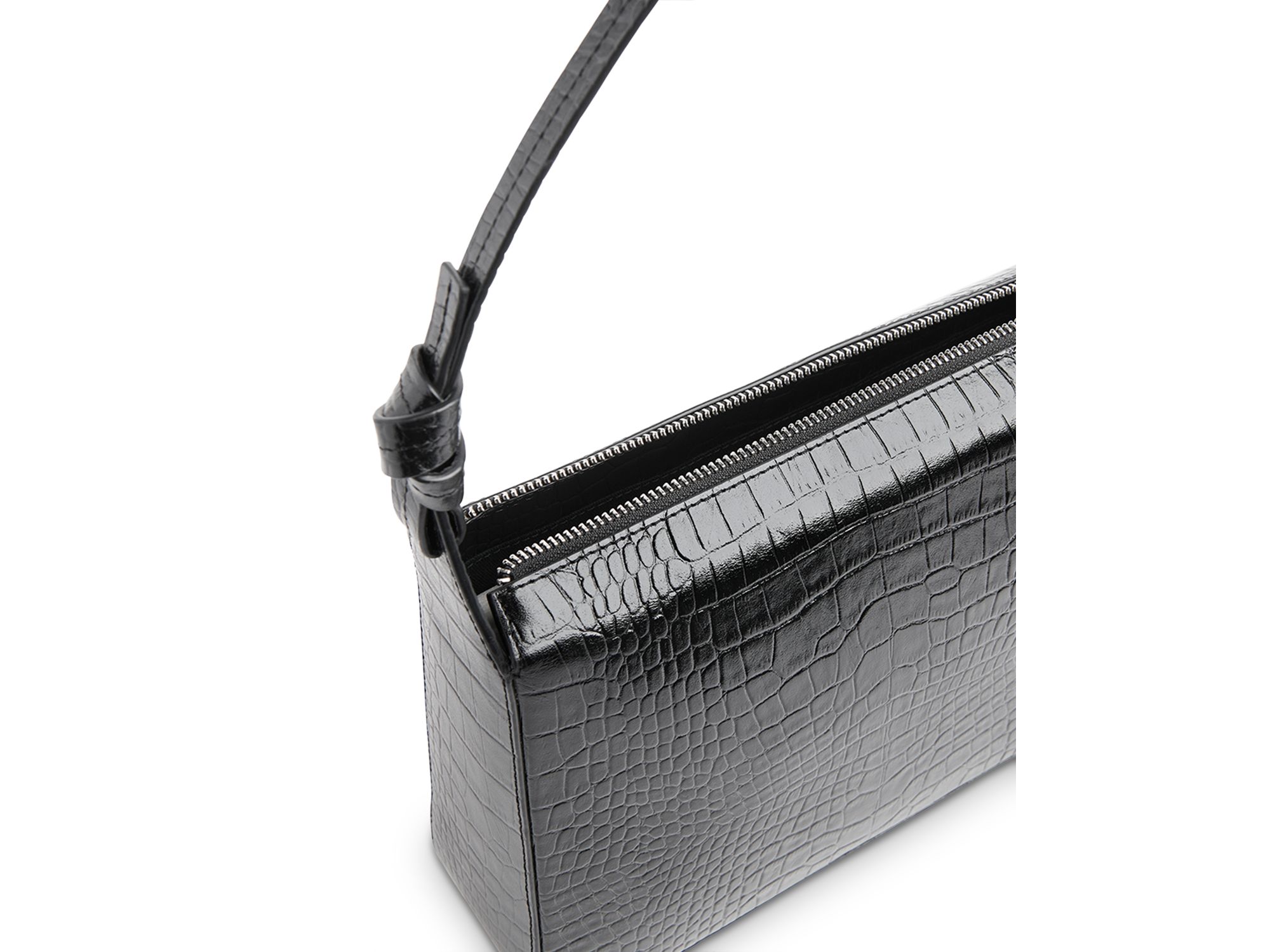 Erica Croc Embossed Leather Shoulder Bag — Image 4