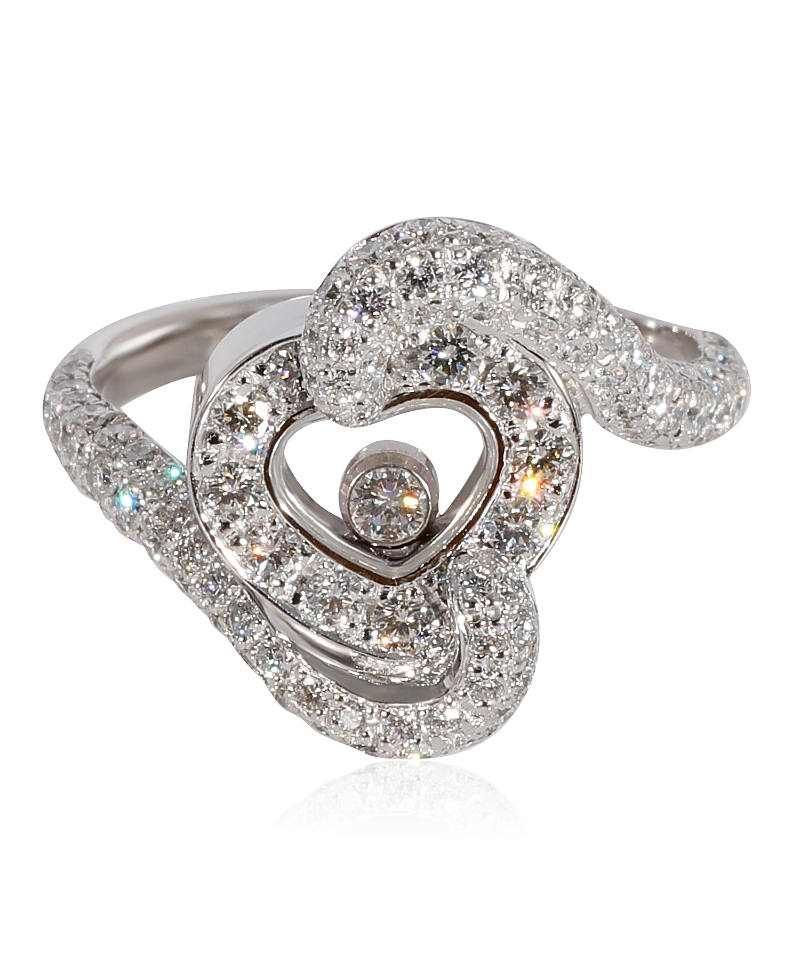 Pre-owned Pre-owned Chopard Chopard Happy Diamonds 18k White Gold Fashion Ring