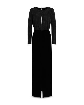 Rhinestone Bodice Velvet Gown