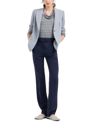 Stretch Jersey Top with Geometric Jacquard Motif