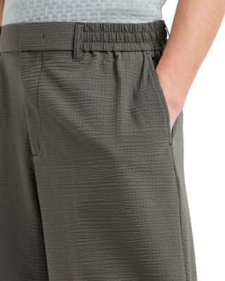 Technical Nylon Blend Seersucker Regular Fit Bermuda Shorts