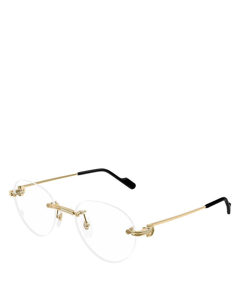 Cartier Round Optical Glasses, 52mm In Gold