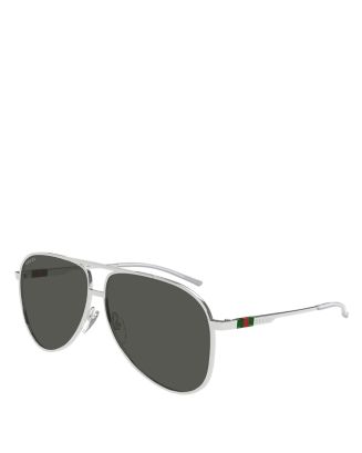 NWOT Gucci Gray Acetate Pilot Sunglasses GUCCI Trendy Pilot Metal Shape With Acetate Top Bar  main image 3