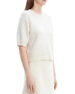 Cashmere Cropped Short Sleeve Sweater