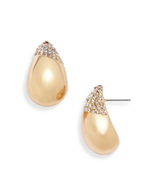 AQUA - Pav&eacute; Tear Shape Drop Earrings - Exclusive