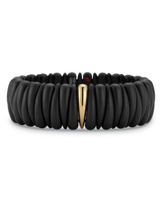 Roberto Demeglio - 18K Yellow Gold Demeglio Artiglio Black Ceramic Stretch Bracelet