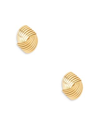 AQUA - 18K Gold Plated Twist Stud Earrings - Exclusive