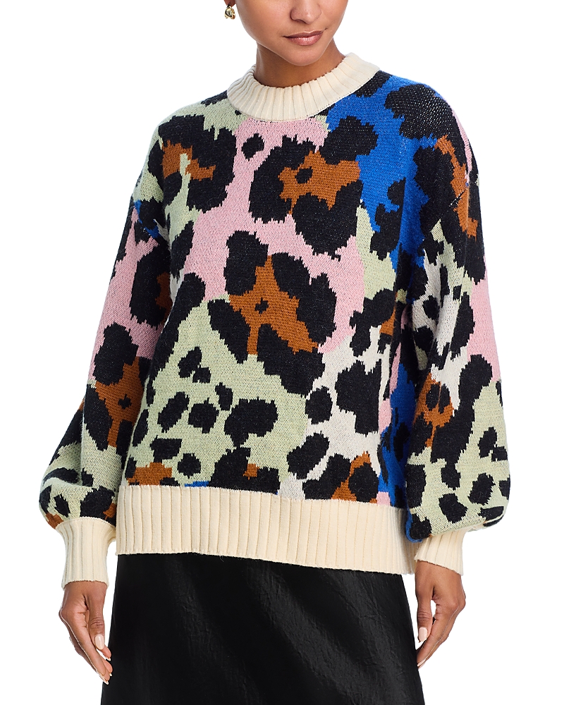 Farm Rio Colorful Leopard Knit Sweater Colorful Leopards