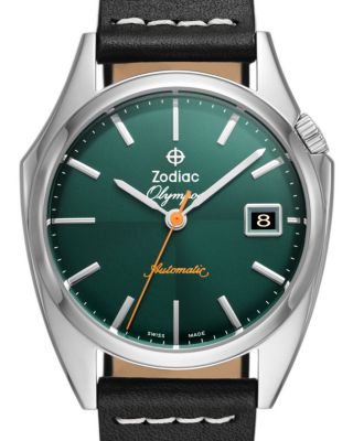 Dress Olympos Automatic Leather Watch, 37mm