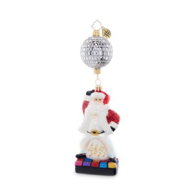 Christopher Radko Dancing Disco Claus Glass Ornament