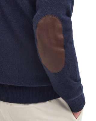 Elbow Patch Mock Neck Sweater