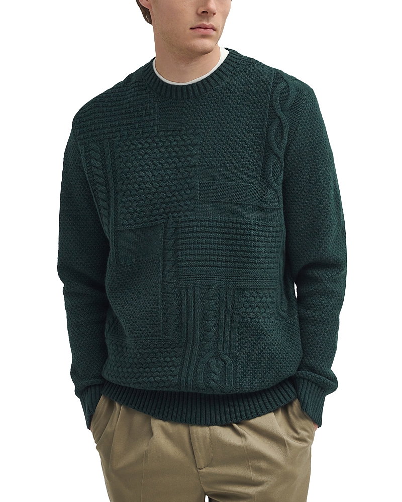 Barbour Casey Cable Knit Crewneck Sweater In Seaweed