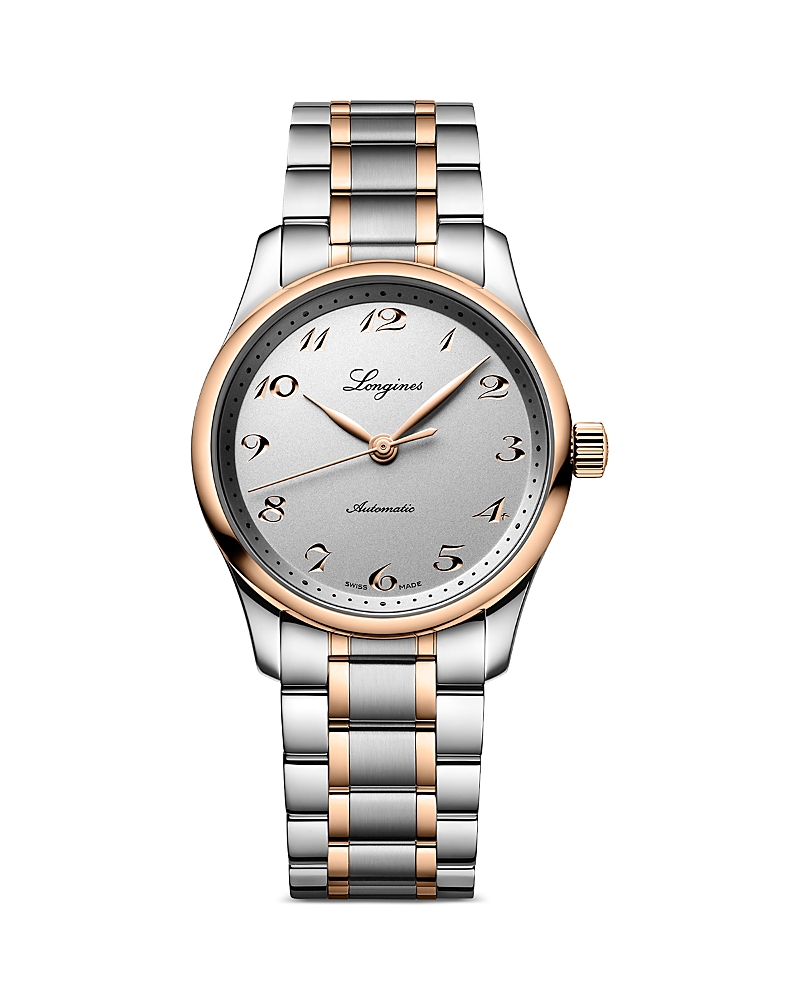 Longines Master Watch, 34mm In Silver/two Tone