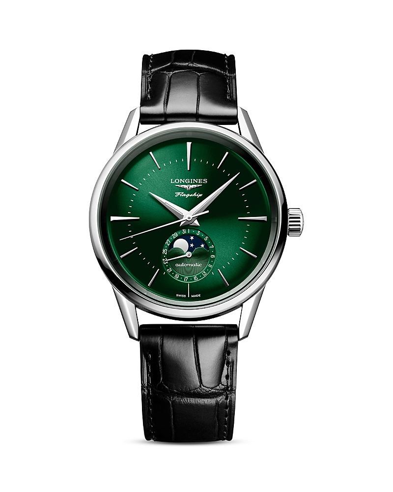 Longines Heritage Classic Watch, 38.5mm In Green/black