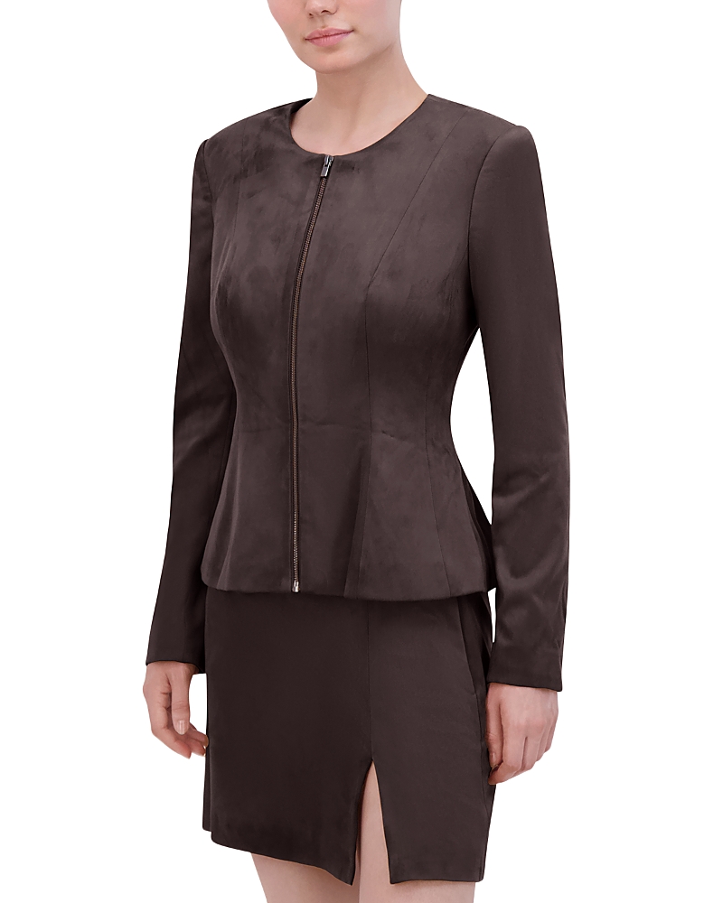 Bcbgmaxazria Faux Suede Jacket In Ganache