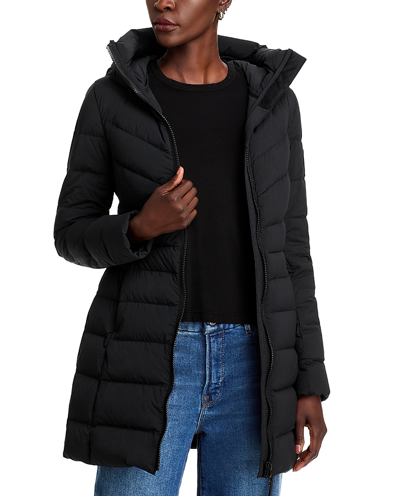 Canada Goose Clair Hooded Puffer Coat In Black