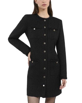 The Kooples Tweed Button Front Mini Dress