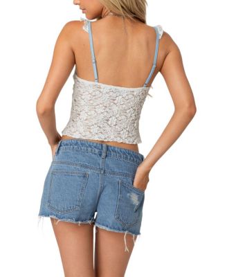 Contrast Sheer Lace Top