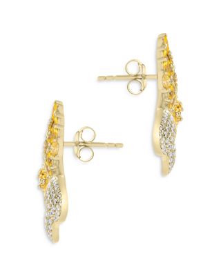 Heidi Cubic Zirconia Flower Stud Earrings in 14K Gold Plated