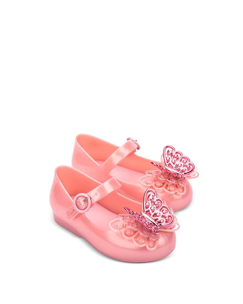 Mini Melissa Girls Sweet Love Fly Ii Shoes In Pearly Pink