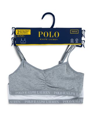 Girls' Cotton Stretch Jersey Bralettes, Pack of 2 - Big Kid