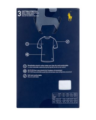 Boys' Cotton Stretch Crewneck Tees, Pack of 3 - Big Kid