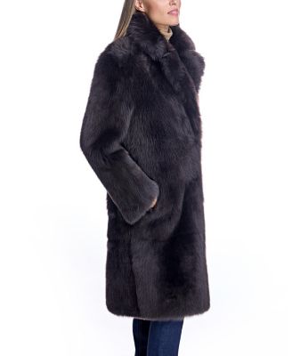 Shearling Coat with Notch Collar