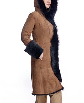 Hooded Shearling Coat