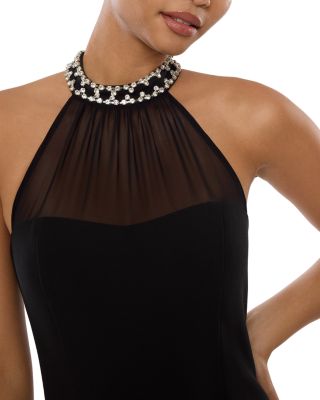 Lirio Embellished Halter Neck Midi Dress