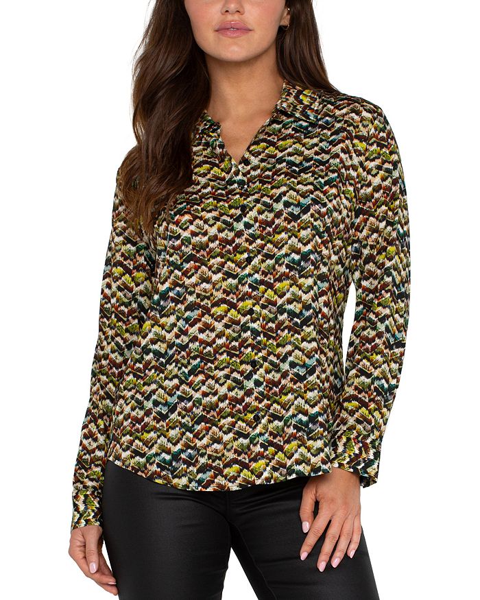 Liverpool Los Angeles Button Front Long Sleeve Shirt | Bloomingdale's