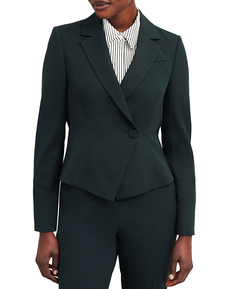 Hobbs London Linda Asymmetrical Blazer In Deep Pine
