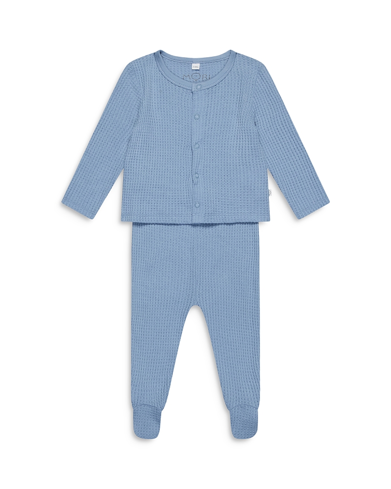 Shop Mori Unisex Waffle Cardigan & Footed Leggings Outfit - Baby In Rainwash