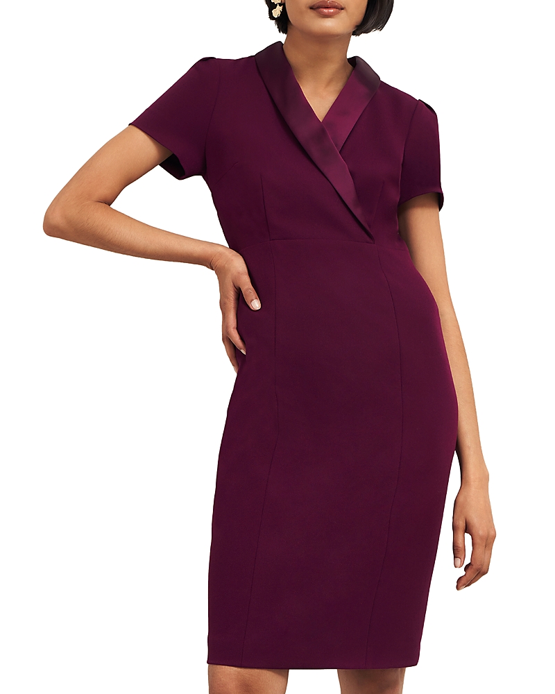 burgundy dress hobbs Hobbs Paulina Pleated Dress Burgundy Size 2