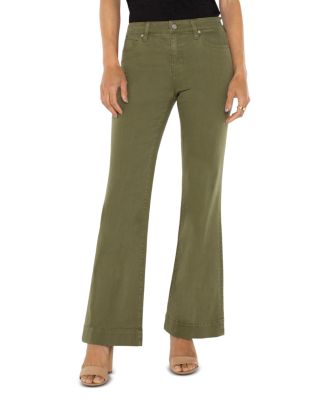 Liverpool Los Angeles - Hannah Mid Rise Flare Leg Jeans in Spanish Olive