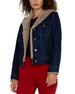 Faux Fur Collar Trucker Jacket