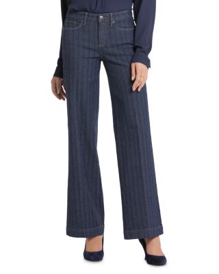 NYDJ - Teresa Striped Wide Leg Jeans in Twilight