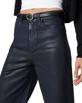 The Mia High Rise Wide Leg Coated Jeans in Navy