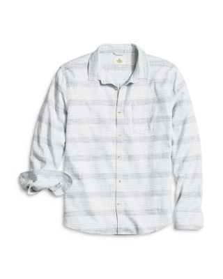 Cotton Stretch Stripe Regular Fit Button Down Selvage Shirt