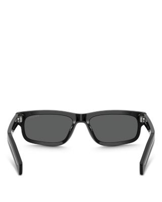 Iconic Plaque Rectangle Sunglasses, 57mm