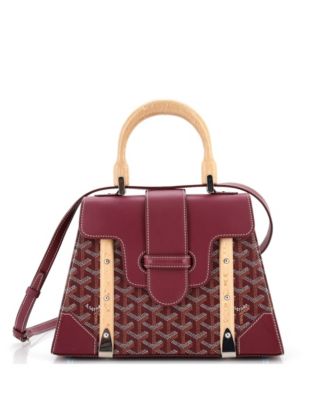 Pre-Owned Goyard Pm Saigon Top Handle Bag Coated Canvas with Leather