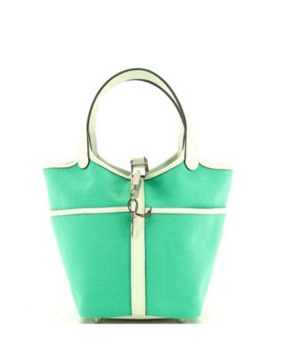 Pre-Owned Hermes Pm Cargo Picotin Lock Bag Canvas and Swift