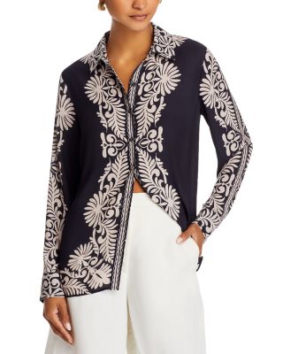 T Tahari Printed Button Up Shirt